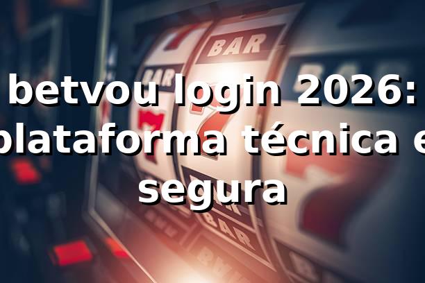 betvou login 2026: plataforma técnica e segura 🔒